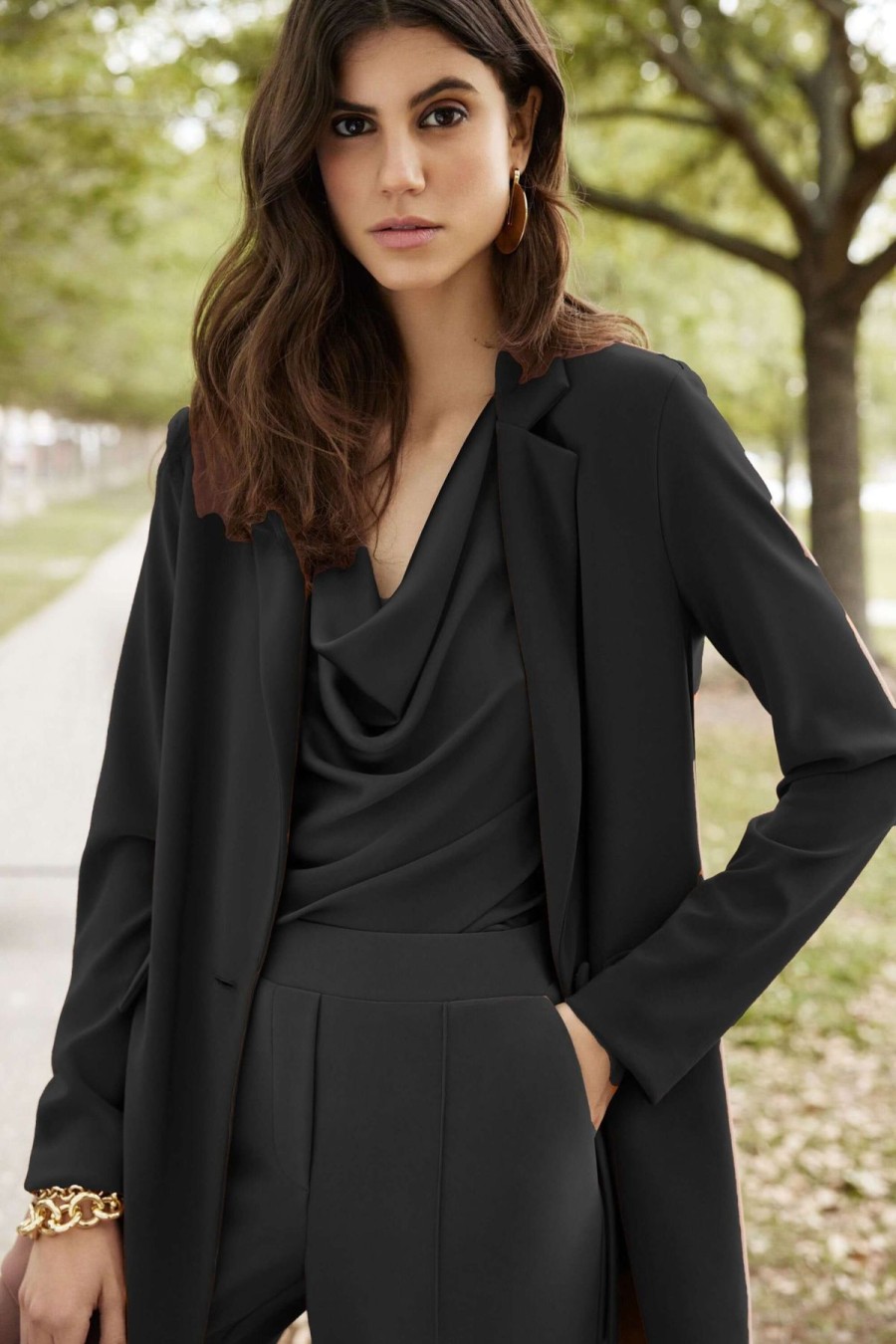 Women Joseph Ribkoff | Joseph Ribkoff Straight Blazer In Black 231064