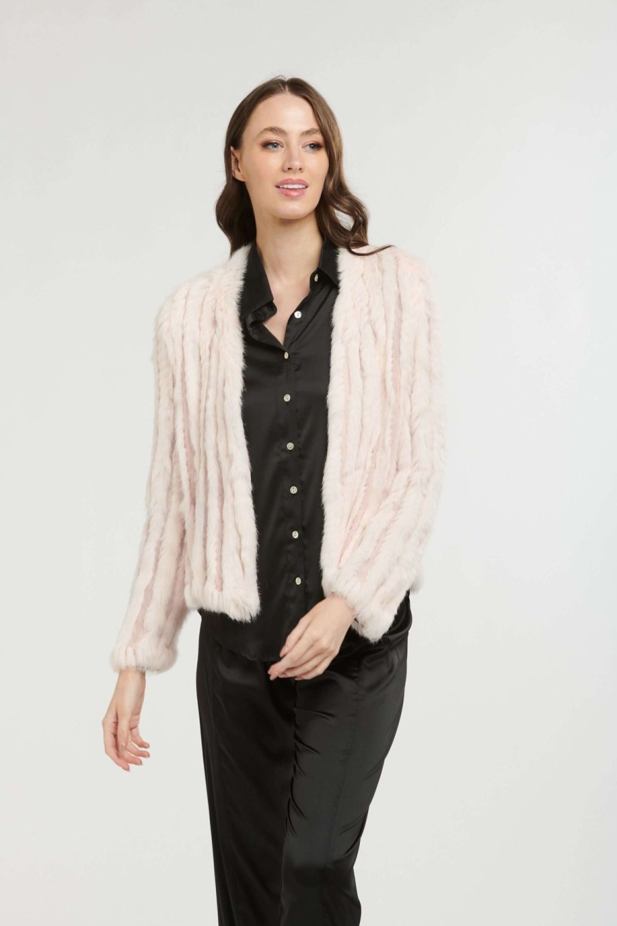 Women 365 Days | 365 Days Rabbit Fur Short Jacket In Ballet Pink