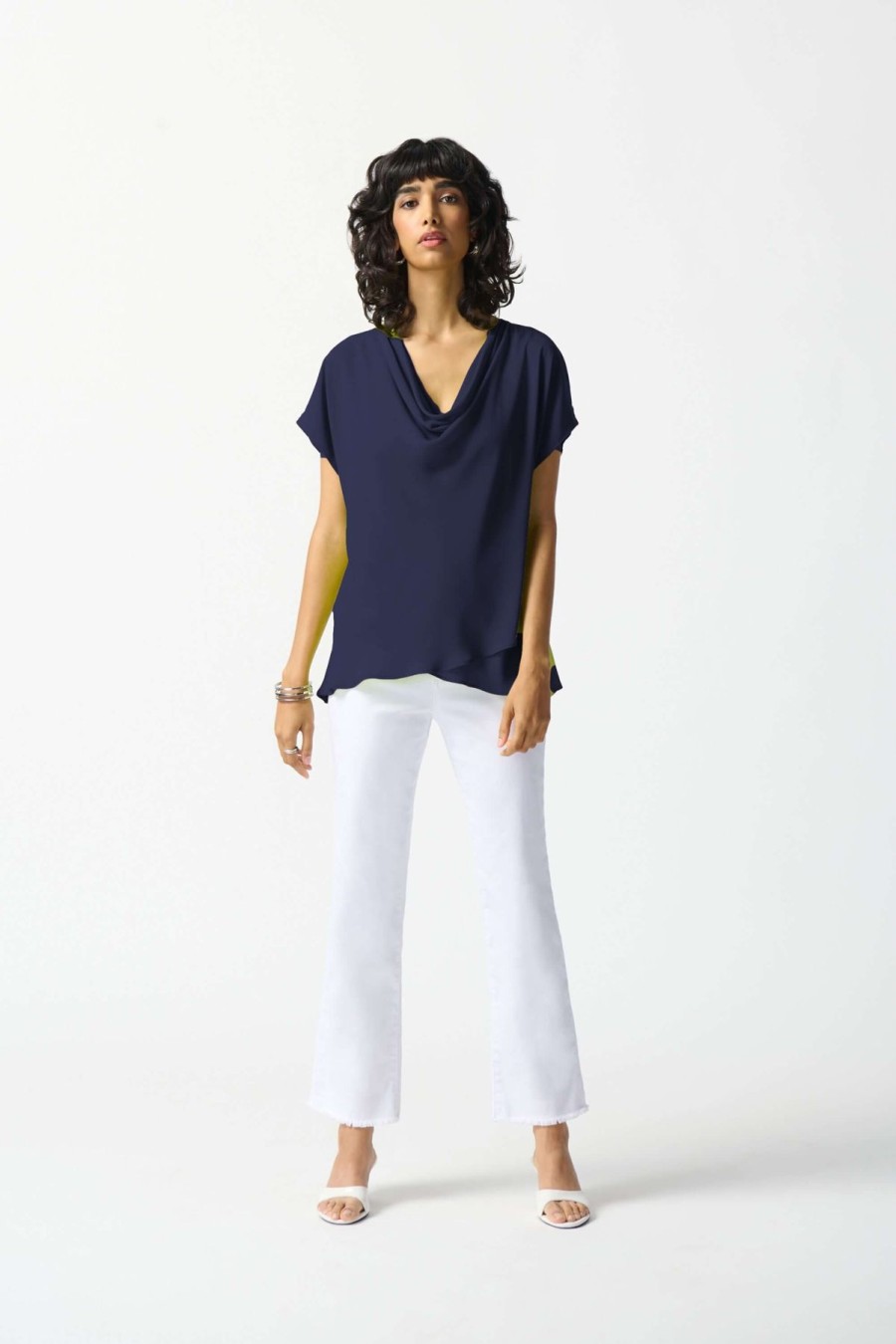 Women Joseph Ribkoff | Joseph Ribkoff Fit & Flare Top In Midnight 242027