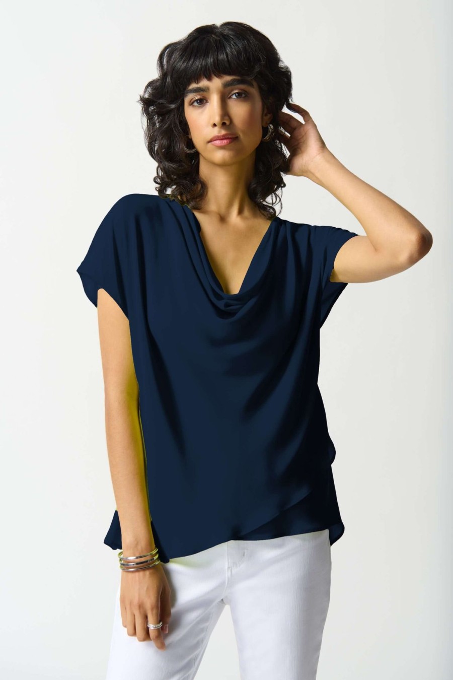 Women Joseph Ribkoff | Joseph Ribkoff Fit & Flare Top In Midnight 242027