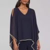 Women Joseph Ribkoff | Signature By Joseph Ribkoff Pearl Poncho Top In Midnight 241715