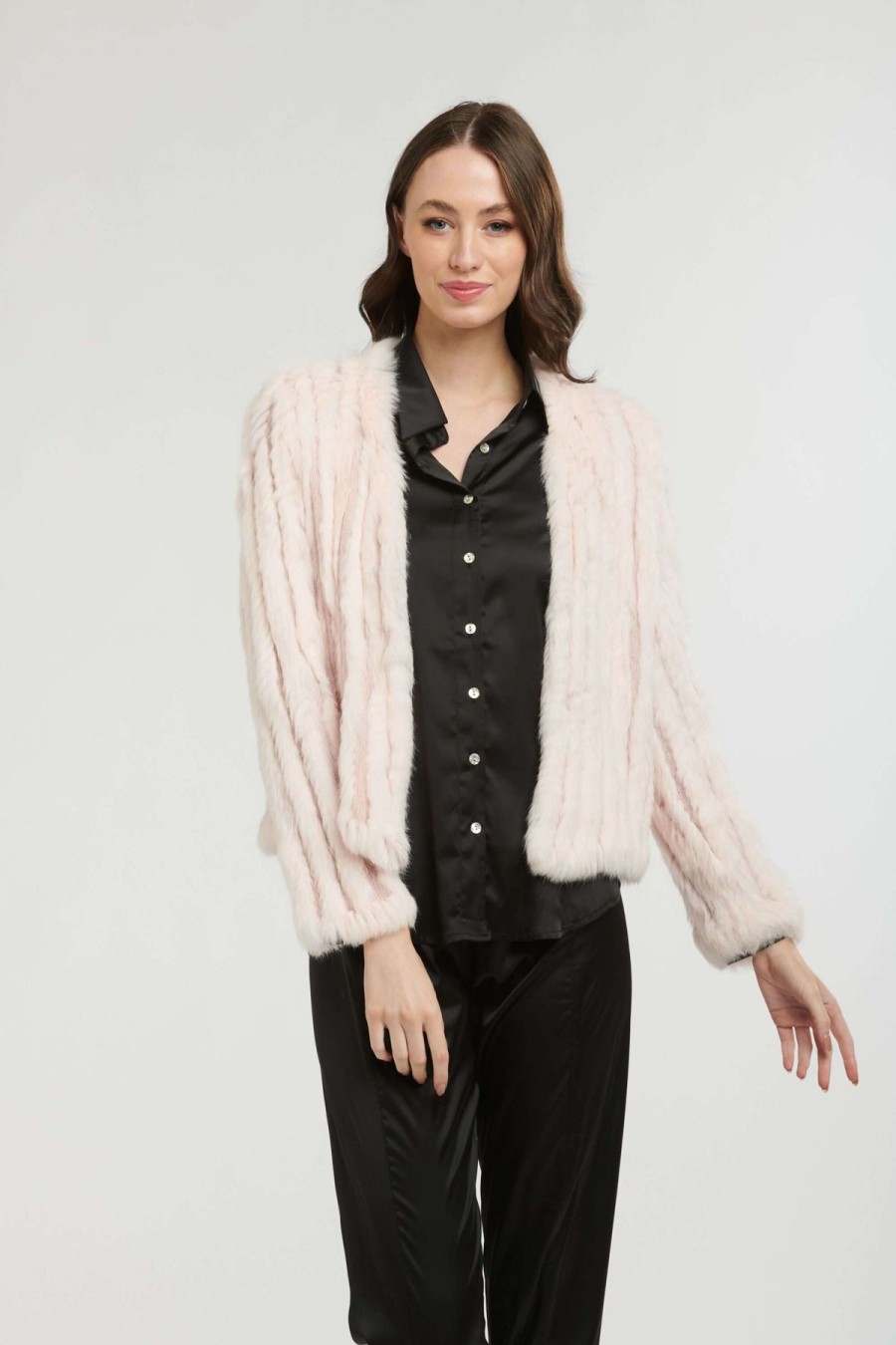 Women 365 Days | 365 Days Rabbit Fur Short Jacket In Ballet Pink