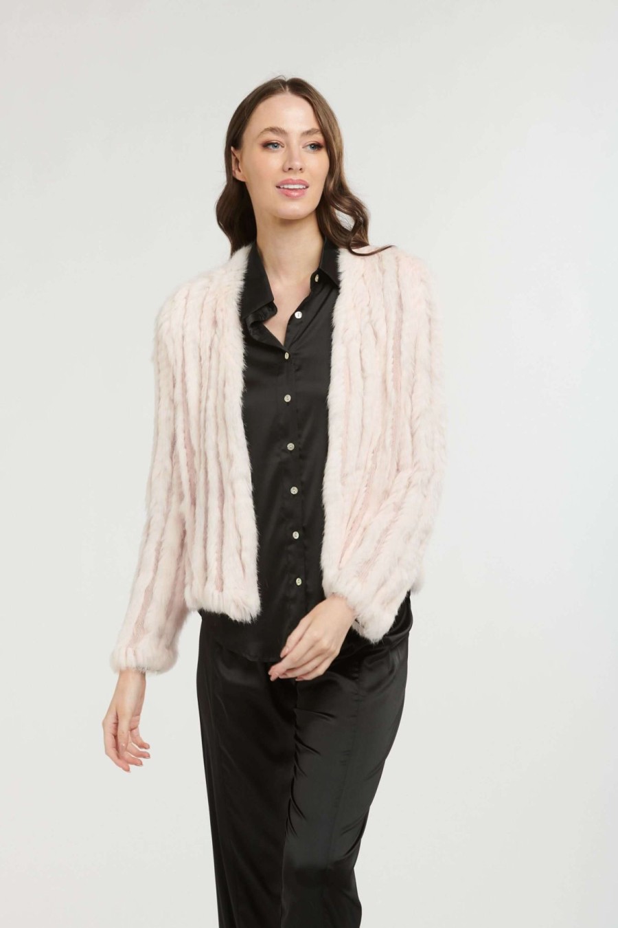 Women 365 Days | 365 Days Rabbit Fur Short Jacket In Ballet Pink