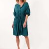 Women Isle of Mine | Isle Of Mine Botanical Tie Dress In Teal