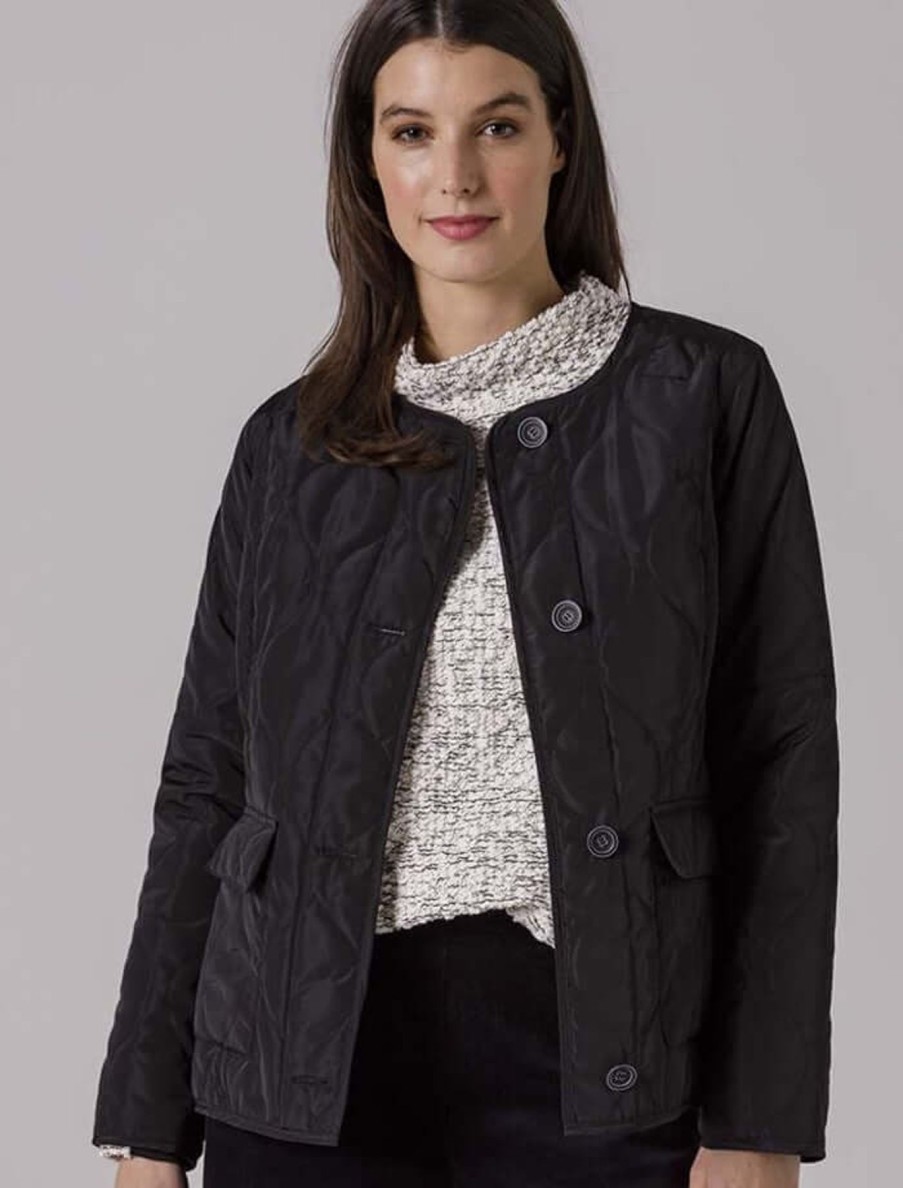 Women Yarra Trail | Yarra Trail Quilt Crop Jacket In Black