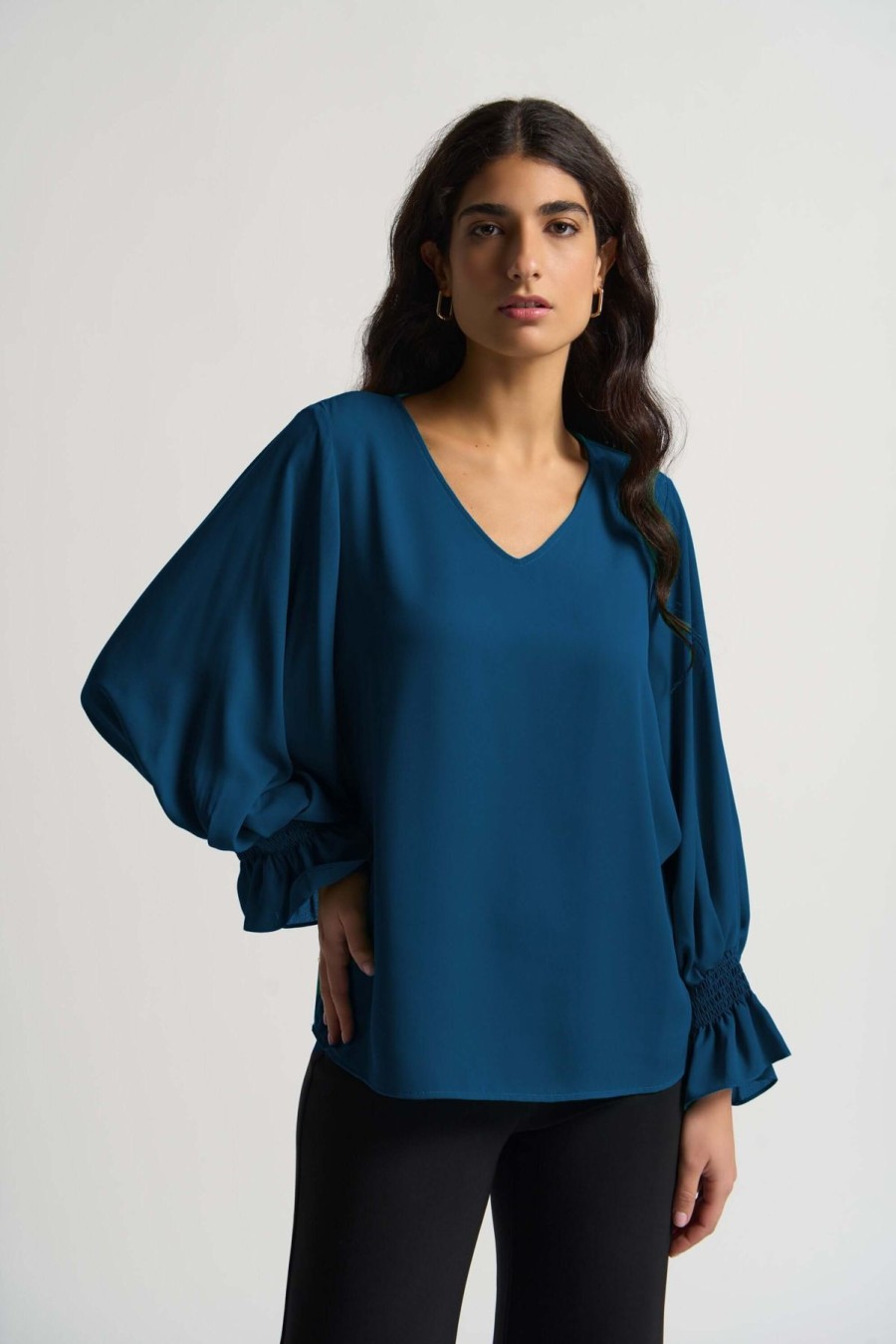 Women Joseph Ribkoff | Joseph Ribkoff Puffy Sleeve Top In Nightfall 233200