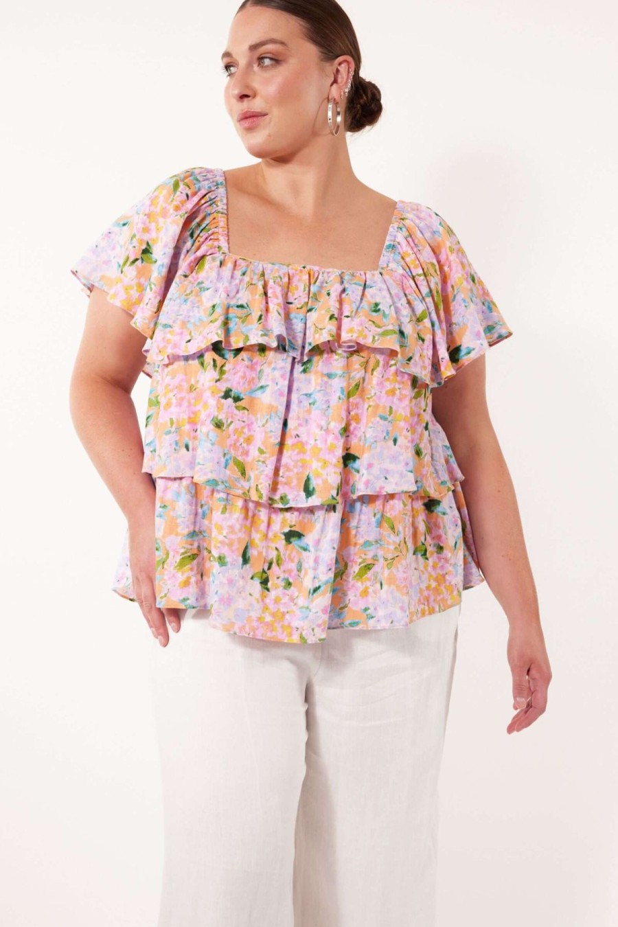 Women Isle of Mine | Isle Of Mine Flora Tiered Top In Sunset Hydrangea