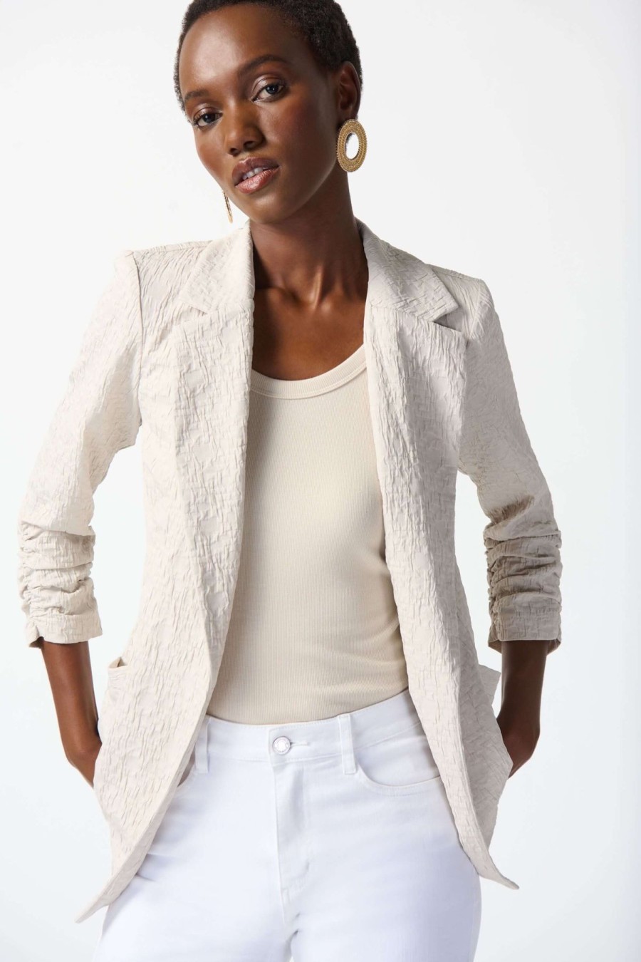 Women Joseph Ribkoff | Joseph Ribkoff Jacquard Blazer In Moonstone 242034