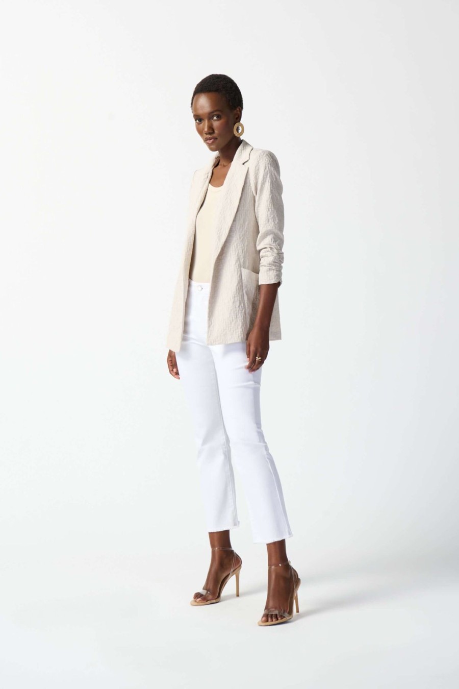 Women Joseph Ribkoff | Joseph Ribkoff Jacquard Blazer In Moonstone 242034