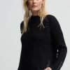 Women Raw by Raw | Raw By Raw Quincie Leather Trim Knit In Jet Black