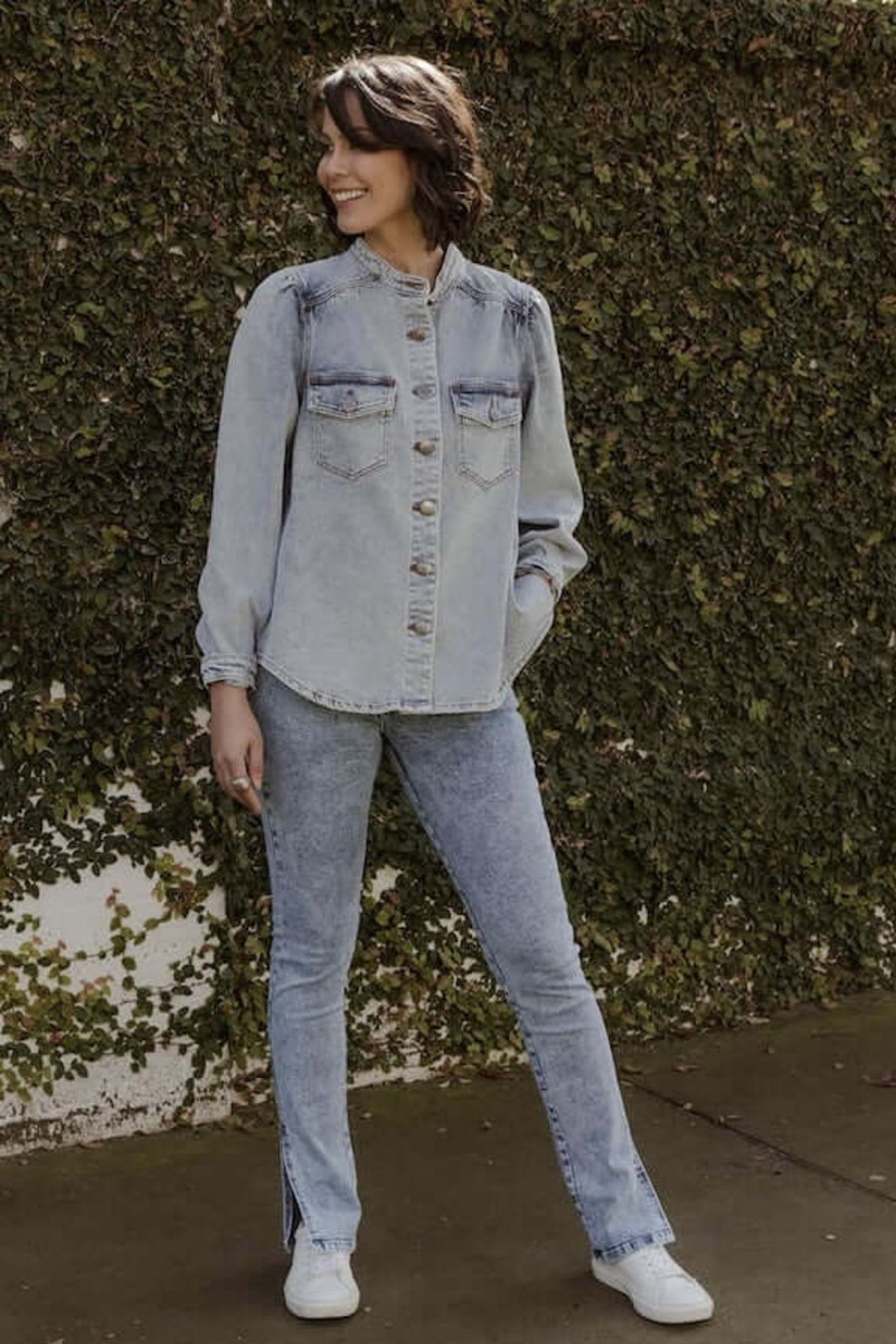 Women New London Jeans | New London Jeans Lilley Shacket In Denim