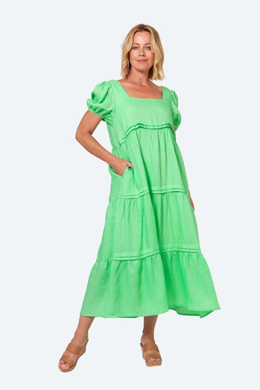 Women Eb & Ive | Eb & Ive La Vie Pintuck Maxi In Kiwi