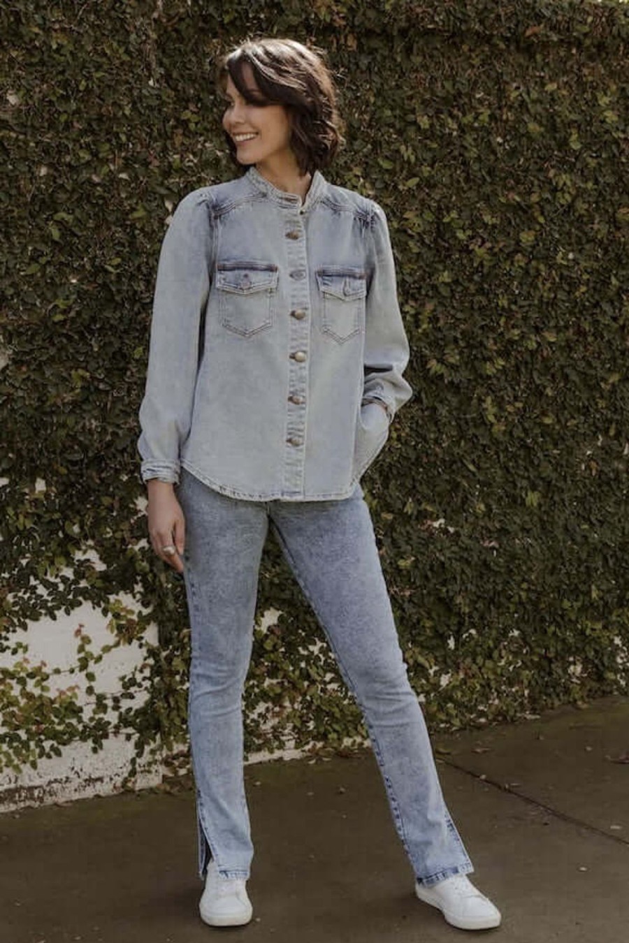 Women New London Jeans | New London Jeans Lilley Shacket In Denim