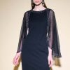 Women Joseph Ribkoff | Signature By Joseph Ribkoff Mesh Cape Dress In Midnight 234712