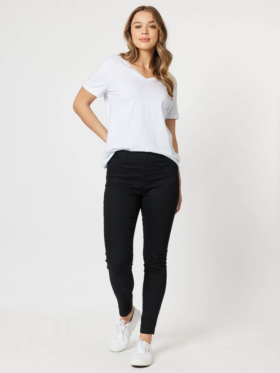 Women Threadz | Threadz Crop Stretch Jean In Black