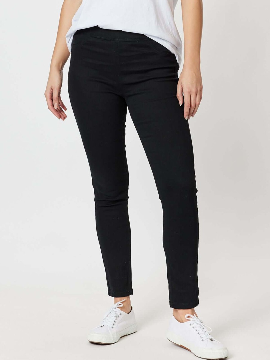 Women Threadz | Threadz Crop Stretch Jean In Black