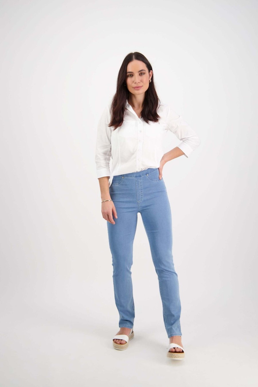 Women Vassalli | Vassalli Full Length Jean In Ice