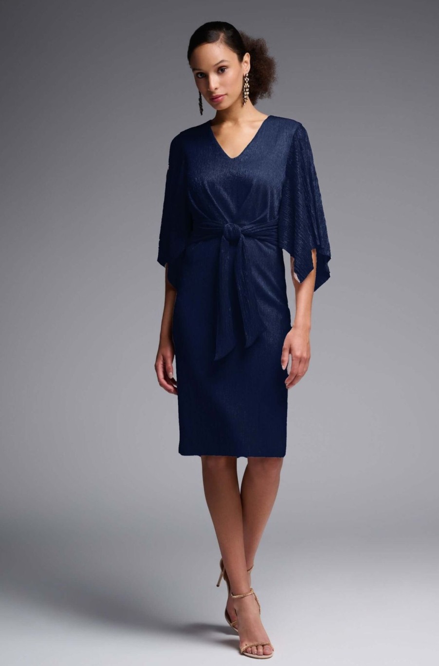 Women Joseph Ribkoff | Signature By Joseph Ribkoff Shimmer Dress In Navy 231715