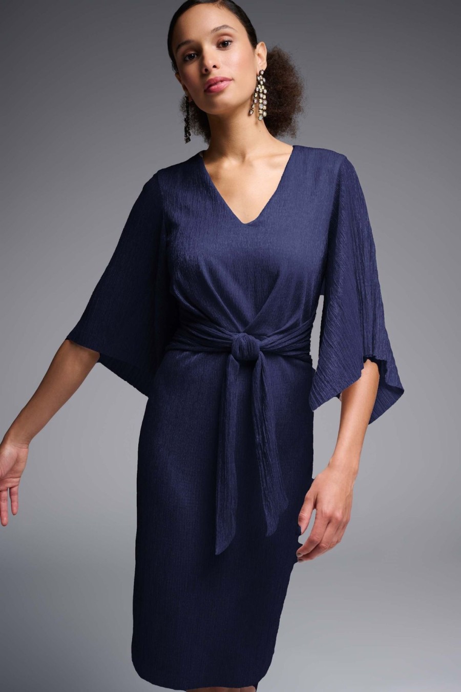 Women Joseph Ribkoff | Signature By Joseph Ribkoff Shimmer Dress In Navy 231715