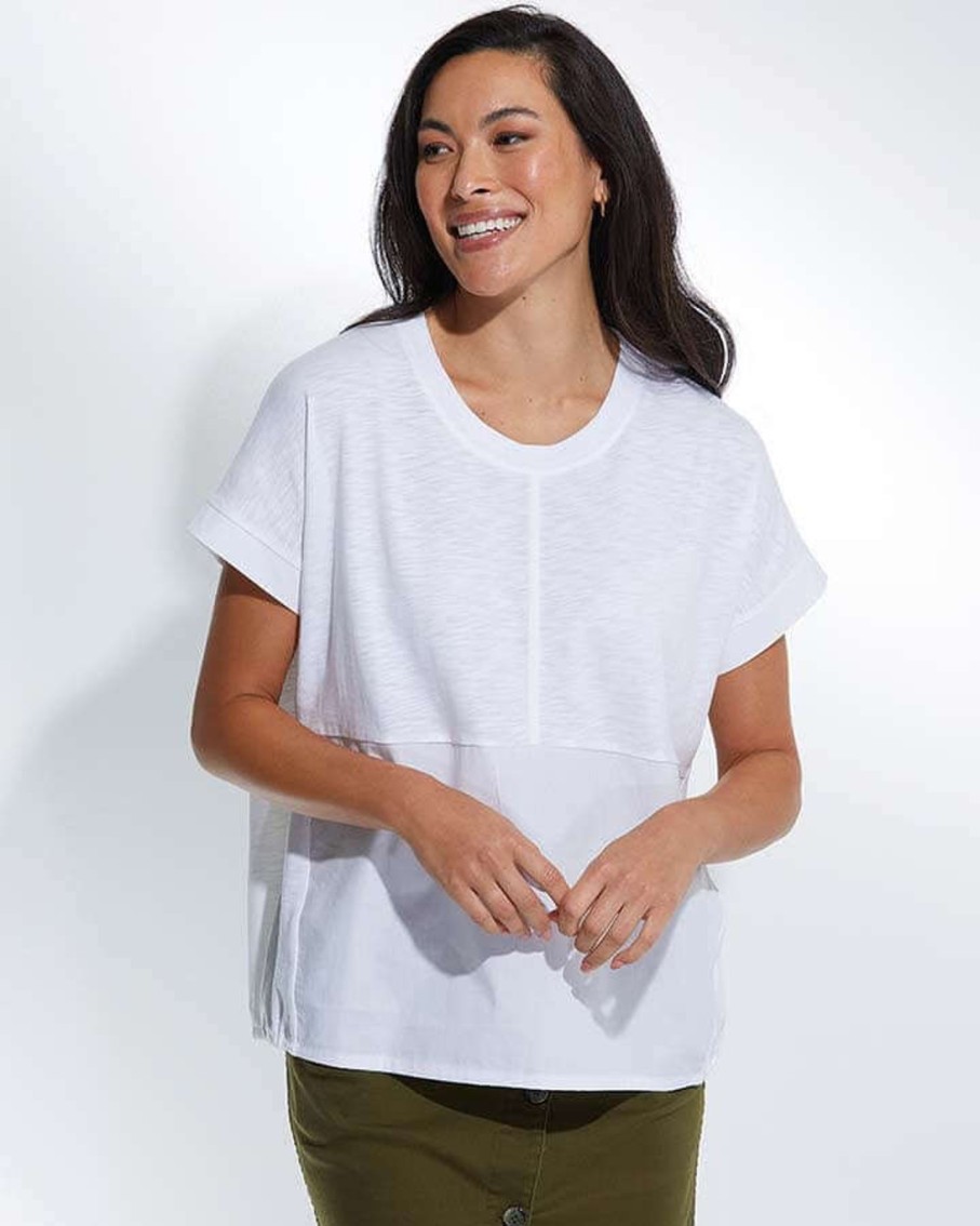 Women Marco Polo | Marco Polo Contrast Tee In White