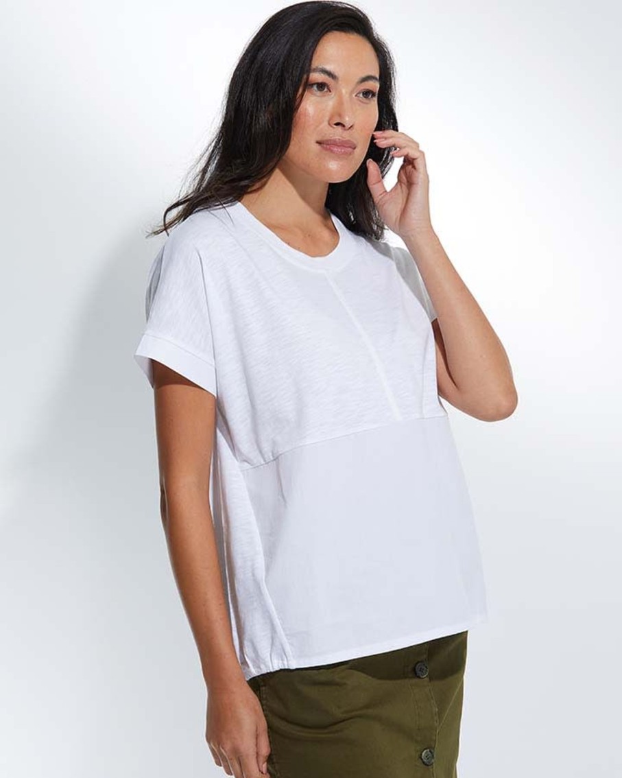 Women Marco Polo | Marco Polo Contrast Tee In White