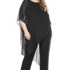 Women Layla Jones | Layla Jones Sheer Entice Jumpsuit In Black