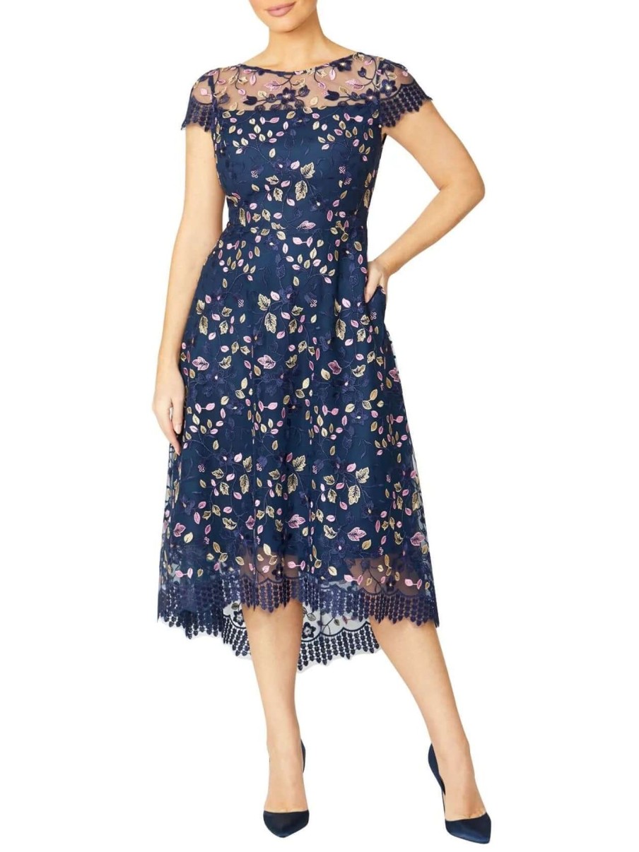 Women Anthea Crawford | Anthea Crawford Stellar Dress In Purple Navy