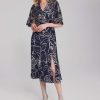 Women Joseph Ribkoff | Signature By Joseph Ribkoff Floral Dress In Midnight Vanilla 241764