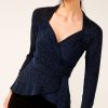 Women Sacha Drake | Sacha Drake Riverfire Wrap Top In Sapphire