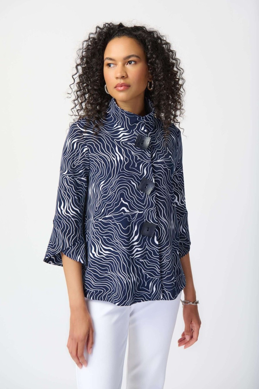 Women Joseph Ribkoff | Joseph Ribkoff Tulip Cuff Jacket In Midnight 241200