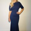 Women Danielas | Danielas One Shoulder Gown In Navy