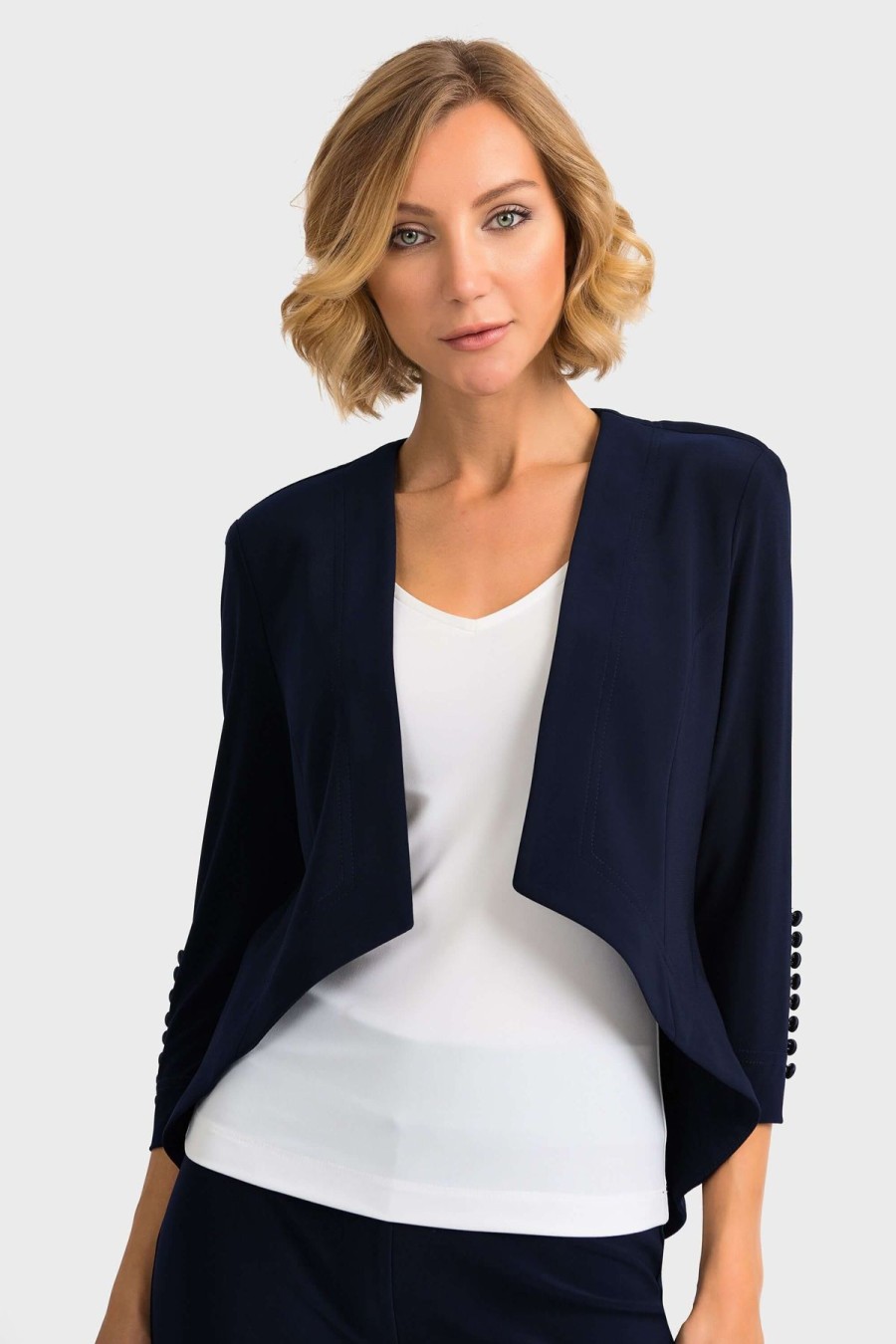 Women Joseph Ribkoff | Joseph Ribkoff Tux Overpiece Jacket In Midnight 161140