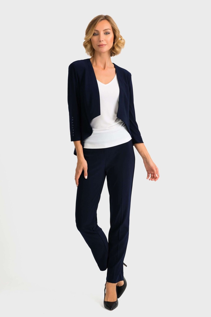 Women Joseph Ribkoff | Joseph Ribkoff Tux Overpiece Jacket In Midnight 161140