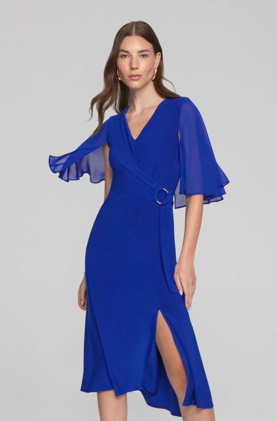 Women Joseph Ribkoff | Signature By Joseph Ribkoff Flare Dress In Royal Sapphire 231757