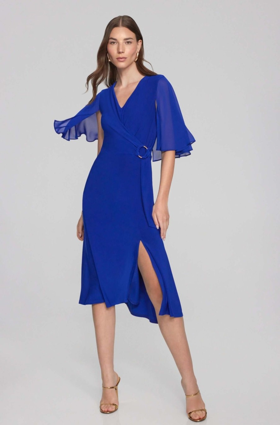 Women Joseph Ribkoff | Signature By Joseph Ribkoff Flare Dress In Royal Sapphire 231757