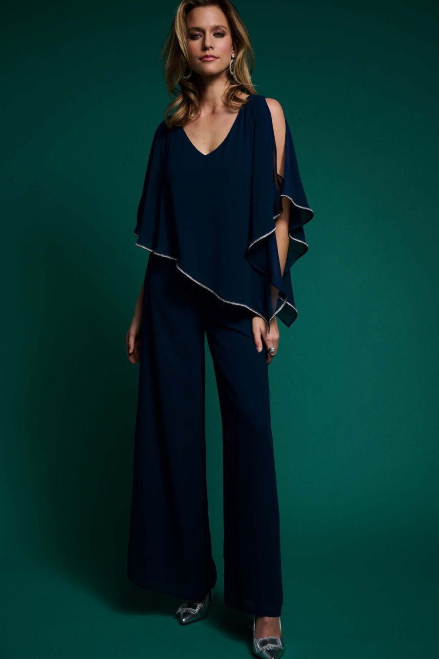 Women Joseph Ribkoff | Signature By Joseph Ribkoff Cape Top In Midnight 223738