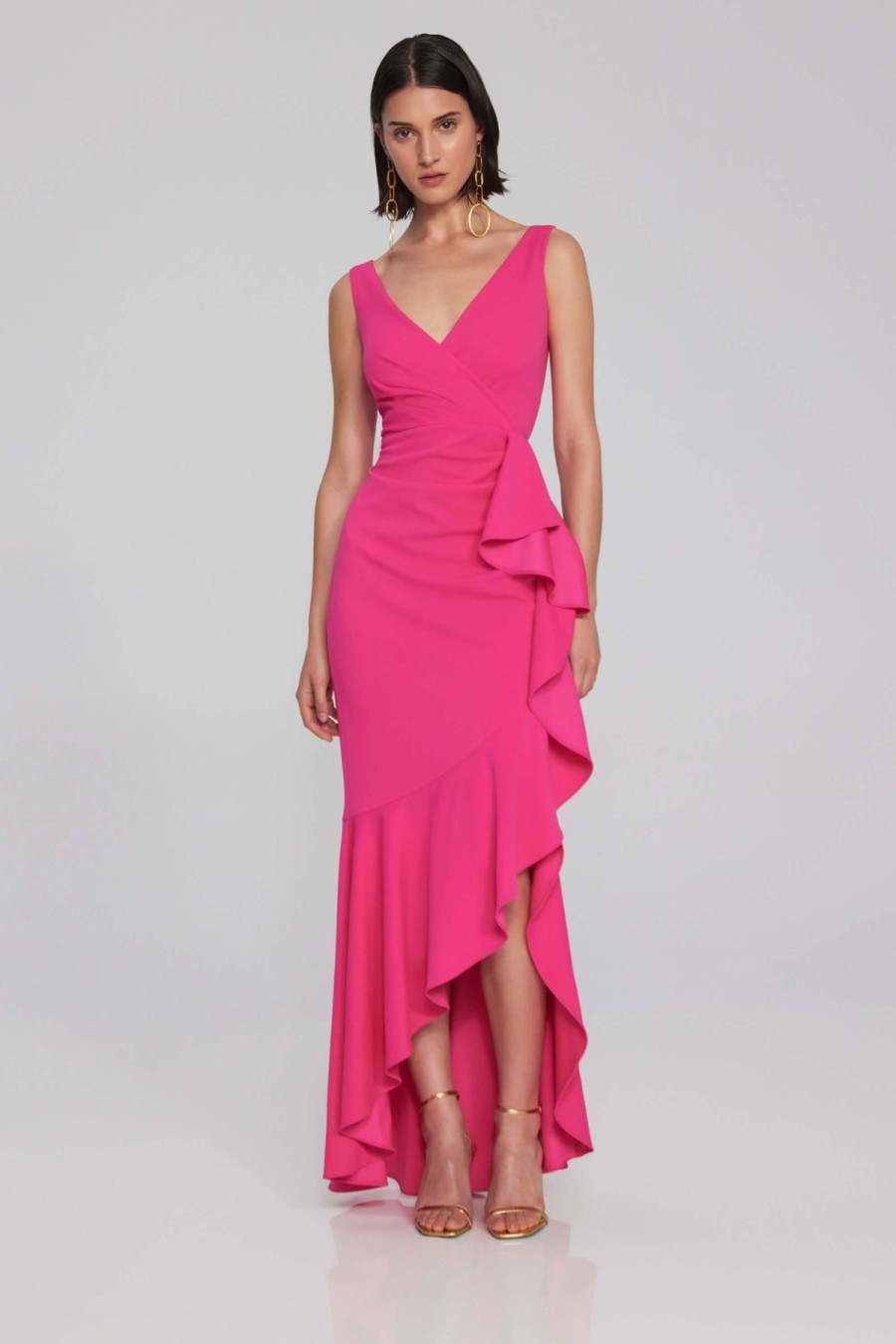 Women Joseph Ribkoff | Signature By Joseph Ribkoff Trumpet Gown In Shocking Pink 241700