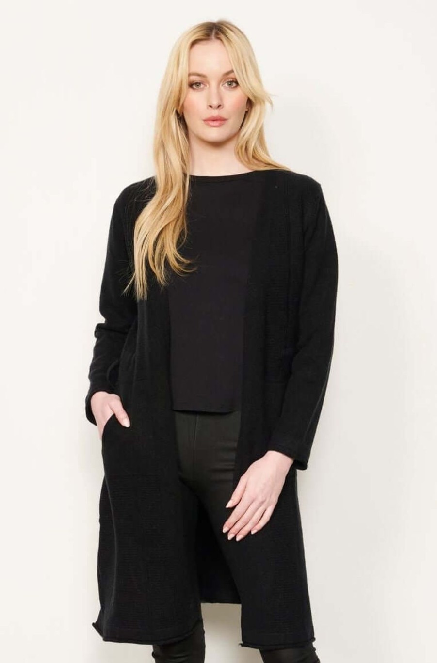 Women Holmes and Fallon | Holmes & Fallon Open Cardi In Black