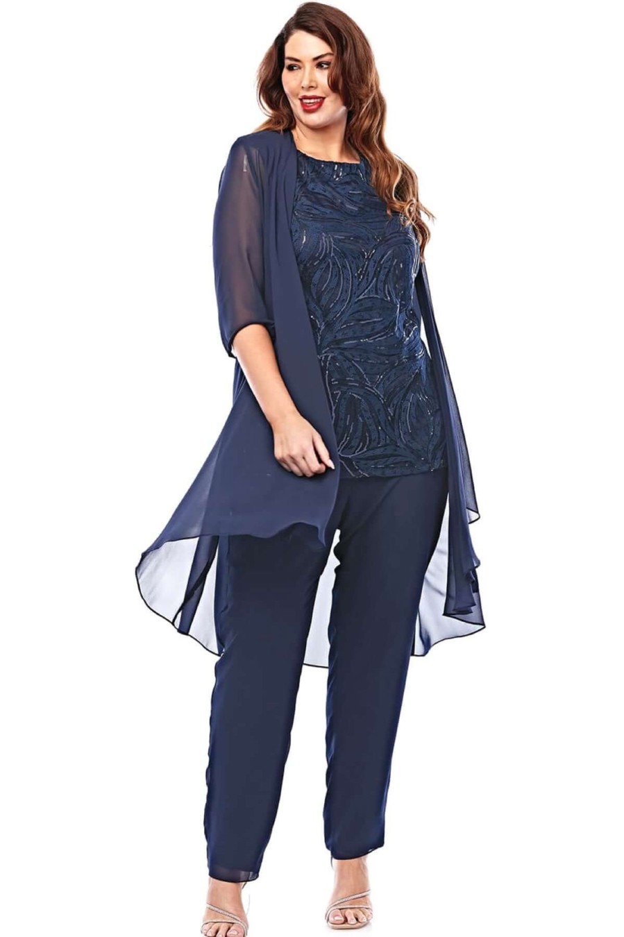 Women Layla Jones | Layla Jones Lace Pantsuit In Midnight