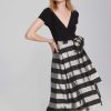 Women Joseph Ribkoff | Signature By Joseph Ribkoff Organza Dress In Black Silver 241748