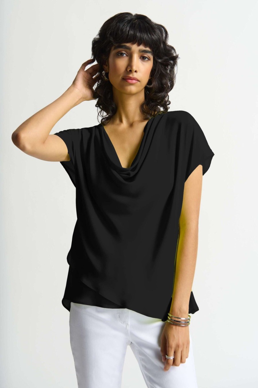 Women Joseph Ribkoff | Joseph Ribkoff Fit & Flare Top In Black 242027