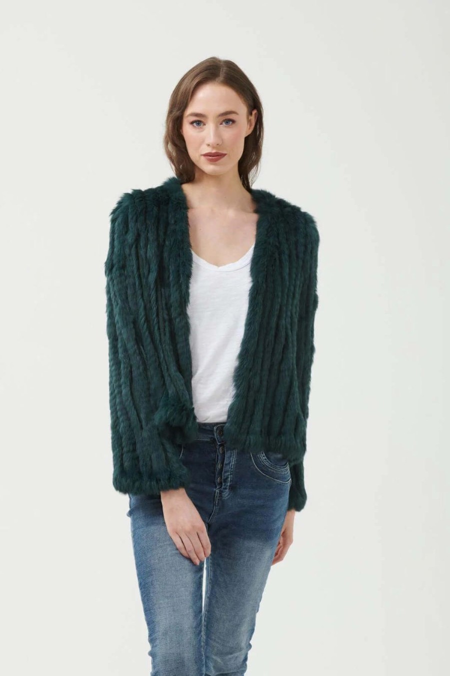 Women 365 Days | 365 Days Rabbit Fur Short Jacket In Forest