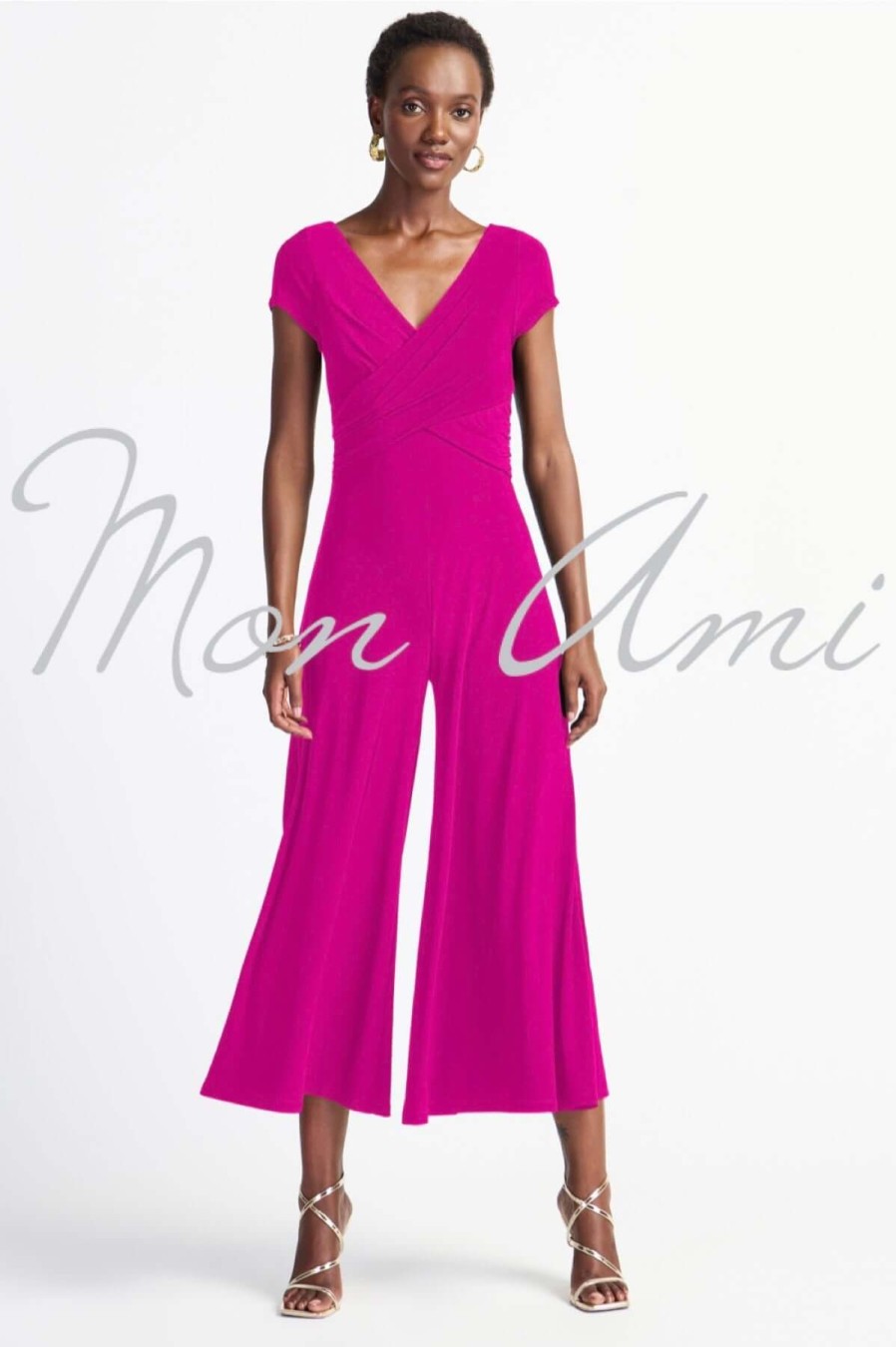 Women Joseph Ribkoff | Joseph Ribkoff Palazzo Jumpsuit In Ultra Pink 241274