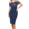 Women Zaliea | Zaliea Metallic Lace Dress In Midnight