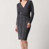 Women Joseph Ribkoff | Joseph Ribkoff Lurex Striped Dress In Silver Black 234080