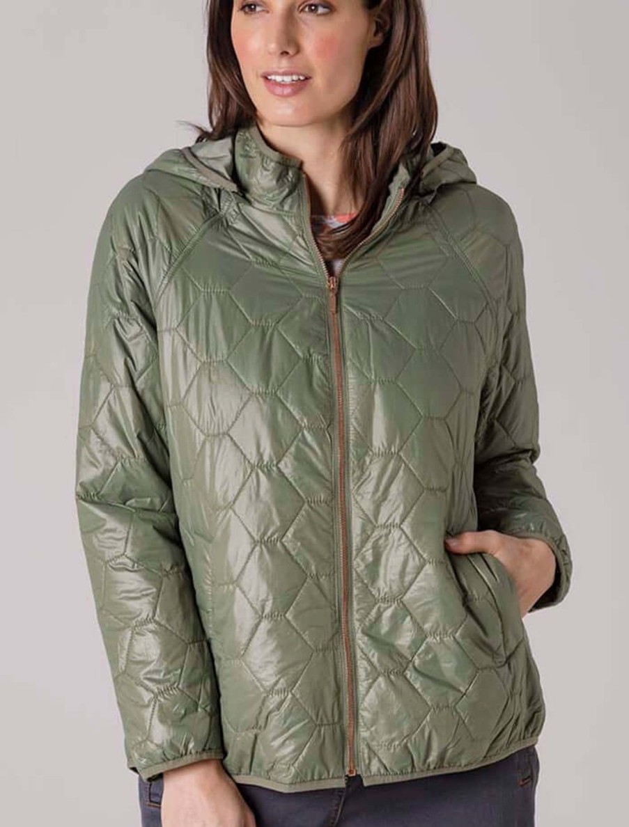 Women Yarra Trail | Yarra Trail Quilted Jacket In Beanstalk