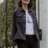 Women New London Jeans | New London Lorry Denim Jacket In Charcoal