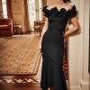 Women Joseph Ribkoff | Signature By Joseph Ribkoff Ruffle Gown In Black 233741