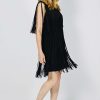 Women Frank Lyman | Frank Lyman Fringe Dress In Black 236672U