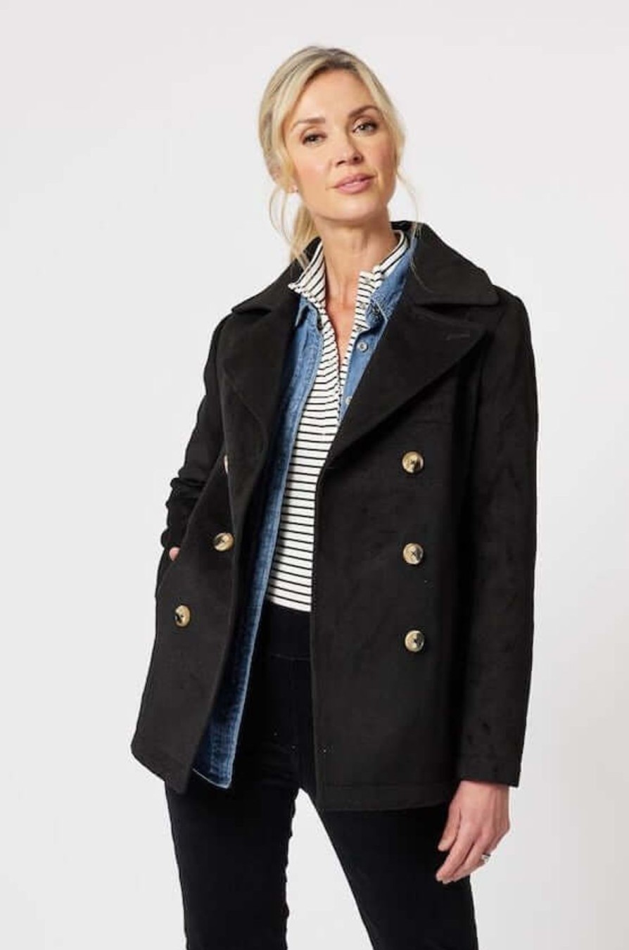 Women Gordon Smith | Gordon Smith Melton Coat In Black